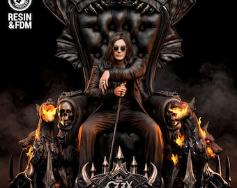 Ozzy Osbourne, 16K Resin Figure, Hand Painted Collectible, 8.85''