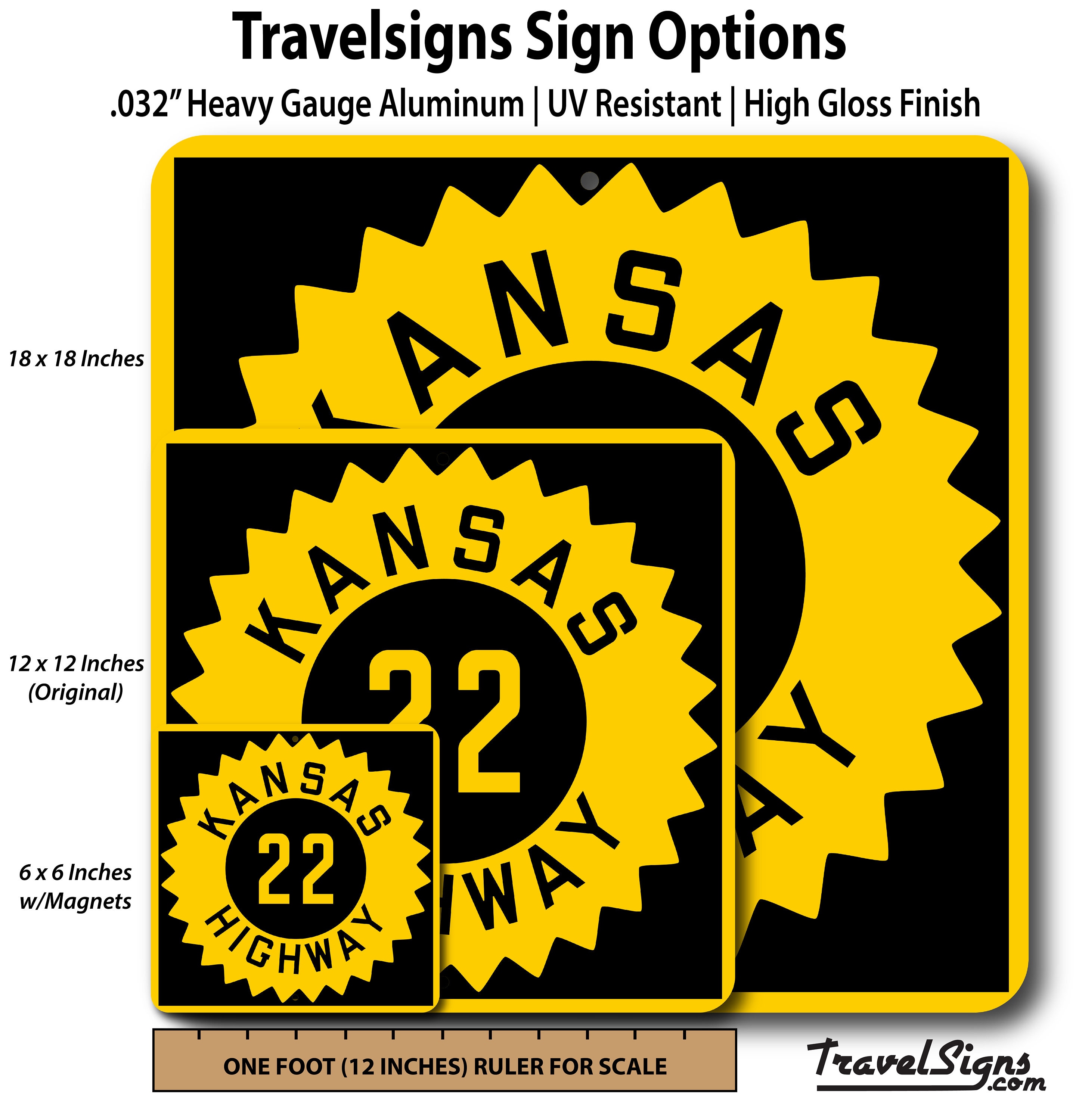Vintage Kansas Highway Sign (KS-22 Shown) - Etsy