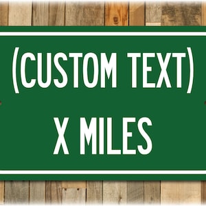 Personalized Highway Distance Sign To: Custom Location, Great Unique Gift!