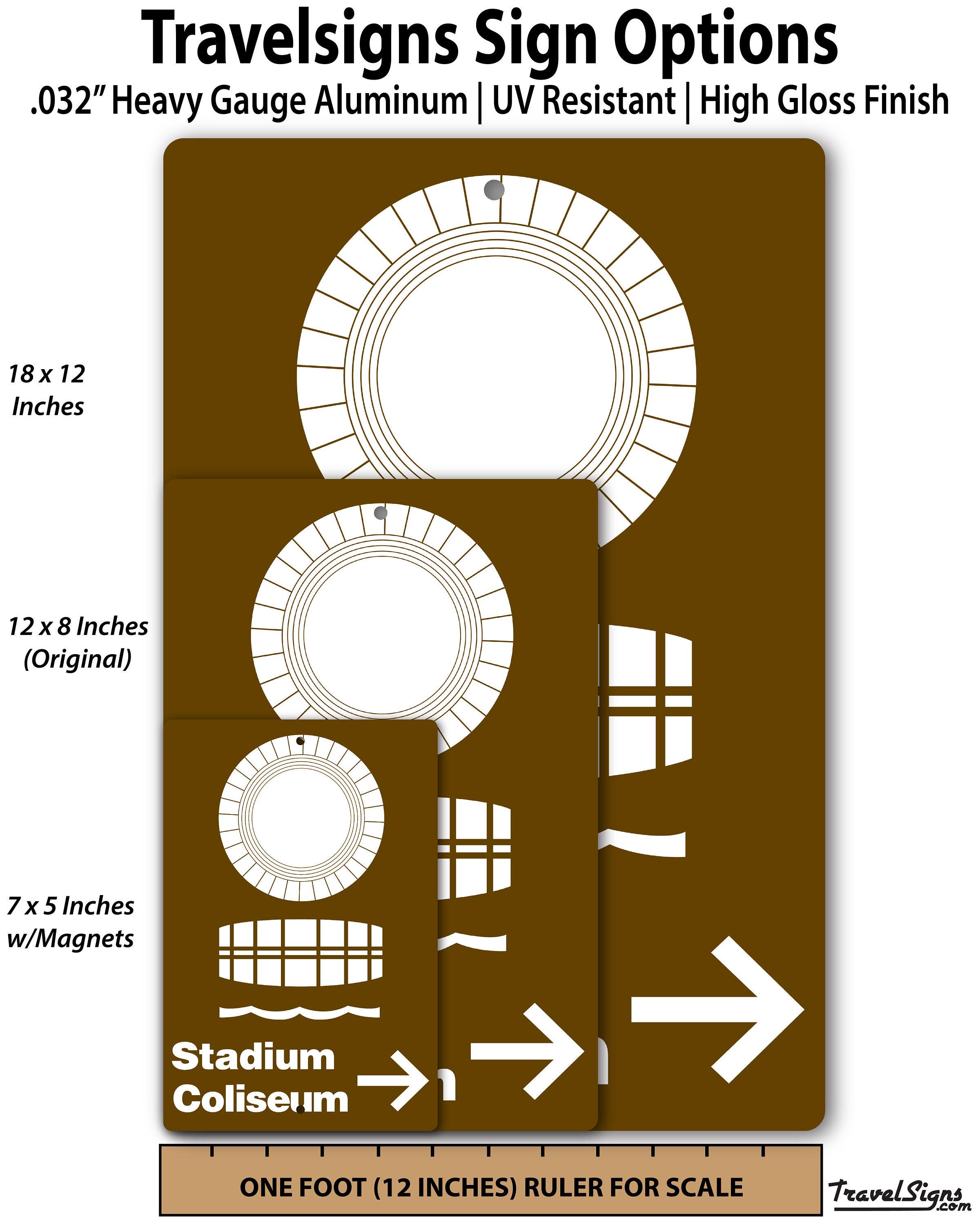 Cincinnati Stadium Coliseum Sign: Retro Aluminum Directional Wall Decor ...