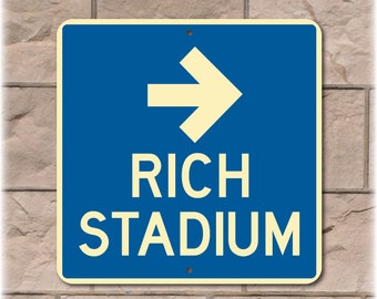 Retro Rich Stadium Direction Sign - Previous Home of the Buffalo Bills