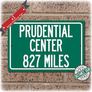 Personalized Highway Distance Sign To: Prudential Center, Home of the New Jersey Devils
