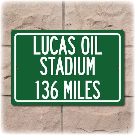 Lucas Oil Stadium Distance Sign: Indianapolis Colts Fan Decor, Personalized NFL gift, Customized Sports Bar Decor, RCA Dome, Gift for Dad,
