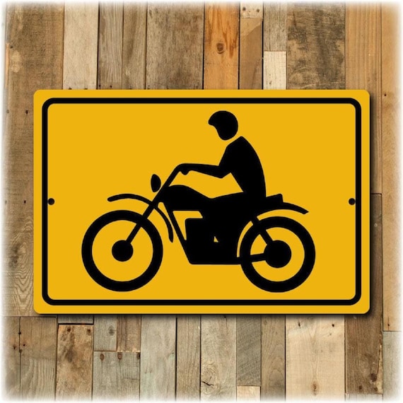 Motorcycle Warning Sign, Aluminum DOT Traffic Sign, Garage Decor, Biker Parking Wall Art, Rider Fan Gift, Warning Safety Street Sign,