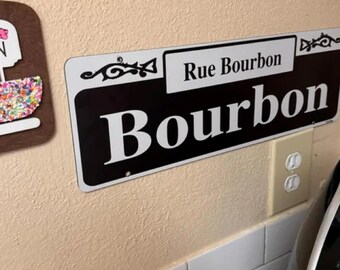 Bourbon Street Sign New Orleans, Metal City Street Replica