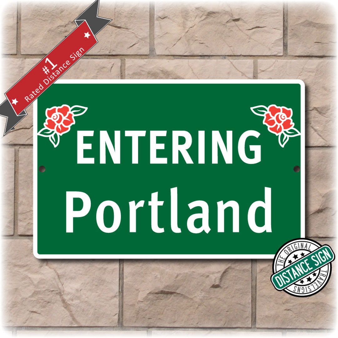 Entering Portland Rose Highway Sign - Etsy.de