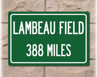 Personalized Lambeau Field Sign, Custom Route Marker for Packers Fans, Green Bay Football Decor