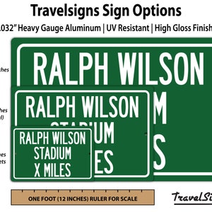 Personalized Highway Distance Sign To: Ralph Wilson Stadium, Previous Home of the Buffalo Bills image 2