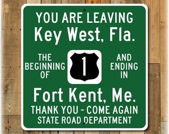 Vintage Key West US-1 Sign