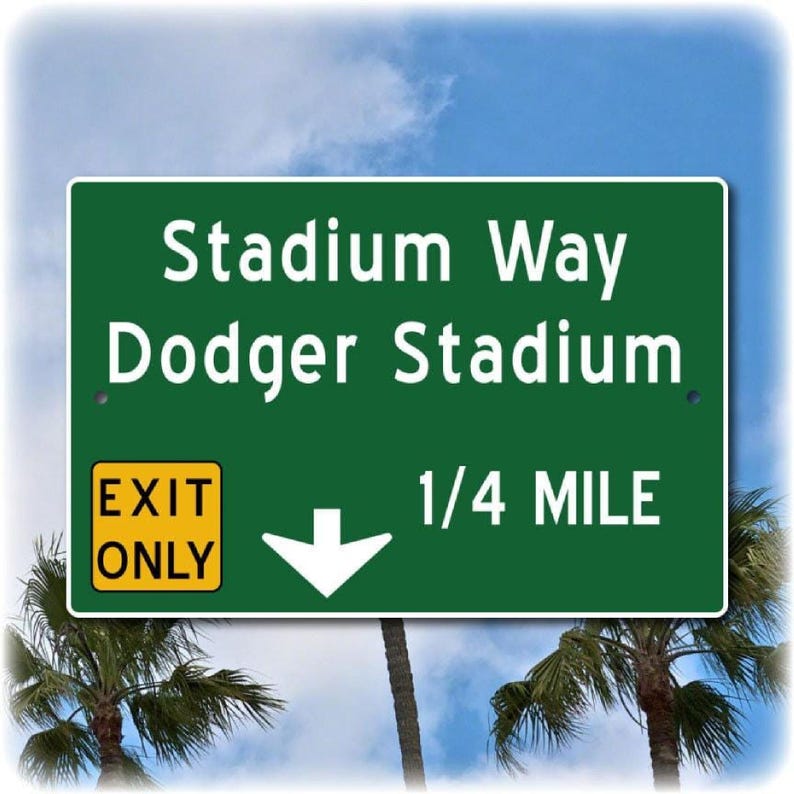 Dodger Stadium Exit Sign, Home of the Los Angeles Dodgers - Etsy