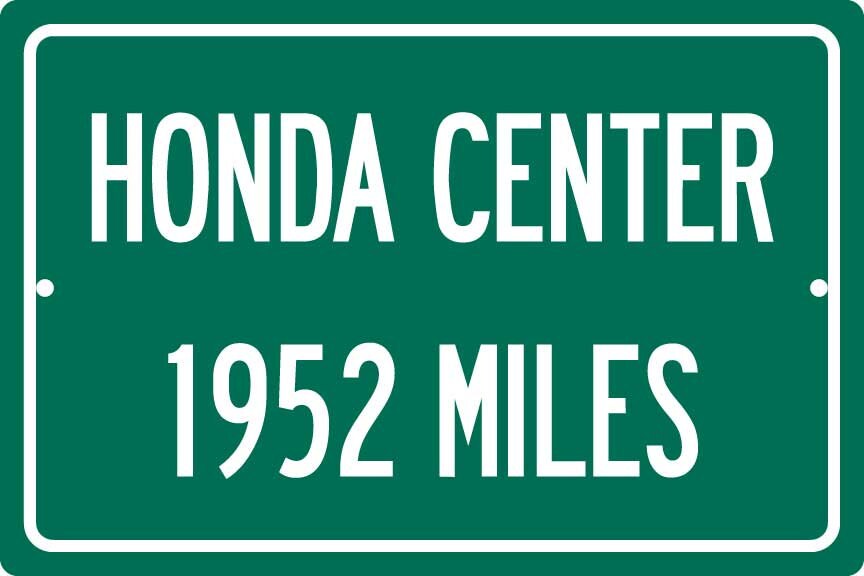Personalized Highway Distance Sign To: Honda Center Home of - Etsy