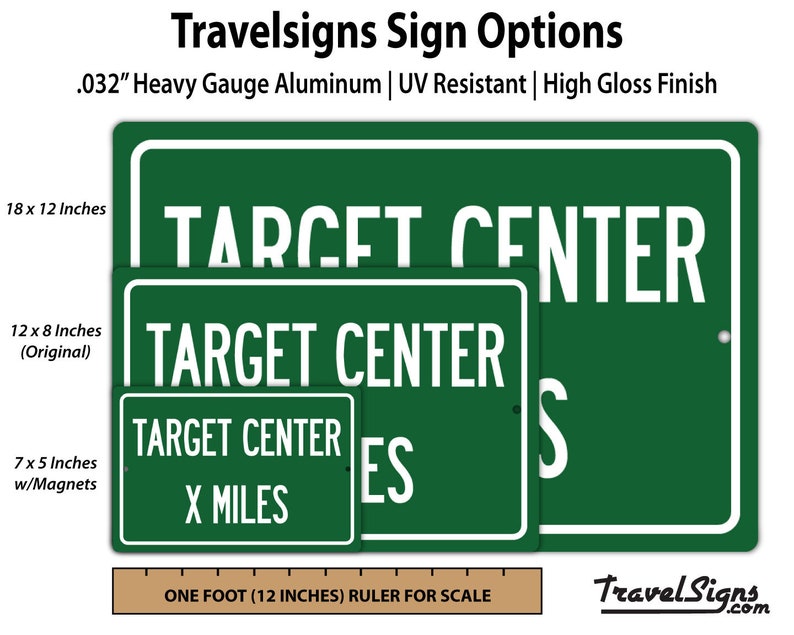 Personalized Highway Distance Sign To: Target Center, Home of the ...