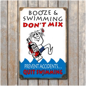 Booze & Swimming Pool Sign