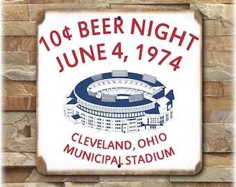 Municipal Stadium - Retro 10 Cent Beer Night Sign