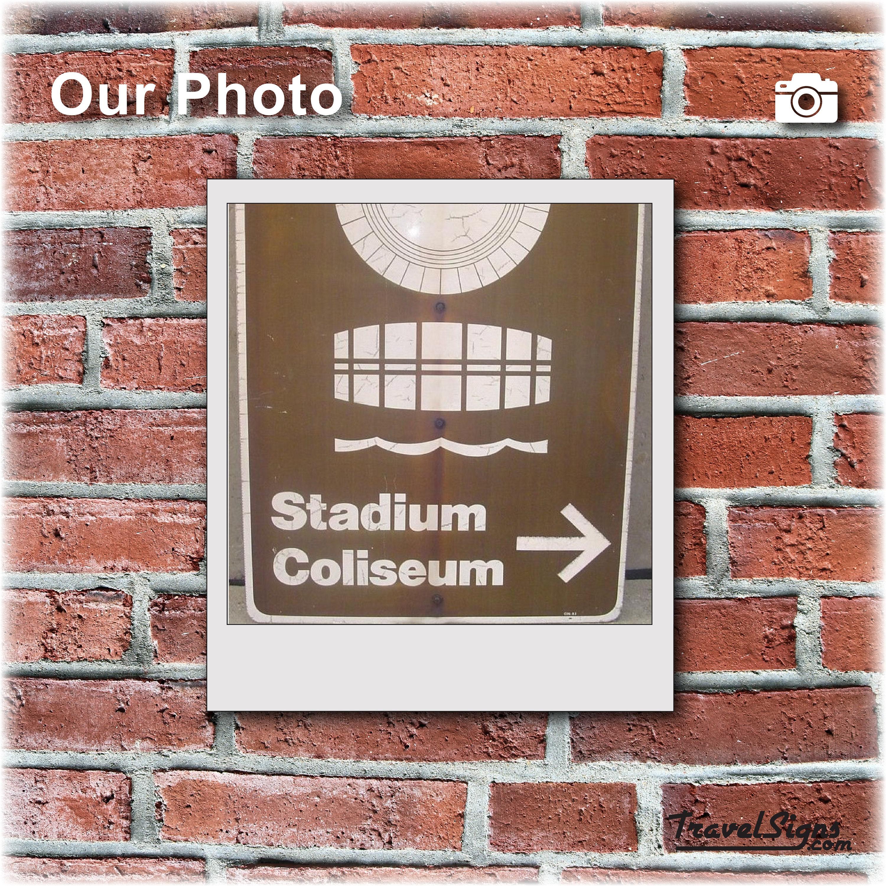 London Coliseum Sign Cincinnati Stadium Coliseum Sign: Retro Aluminum Directional Wall Decor ...