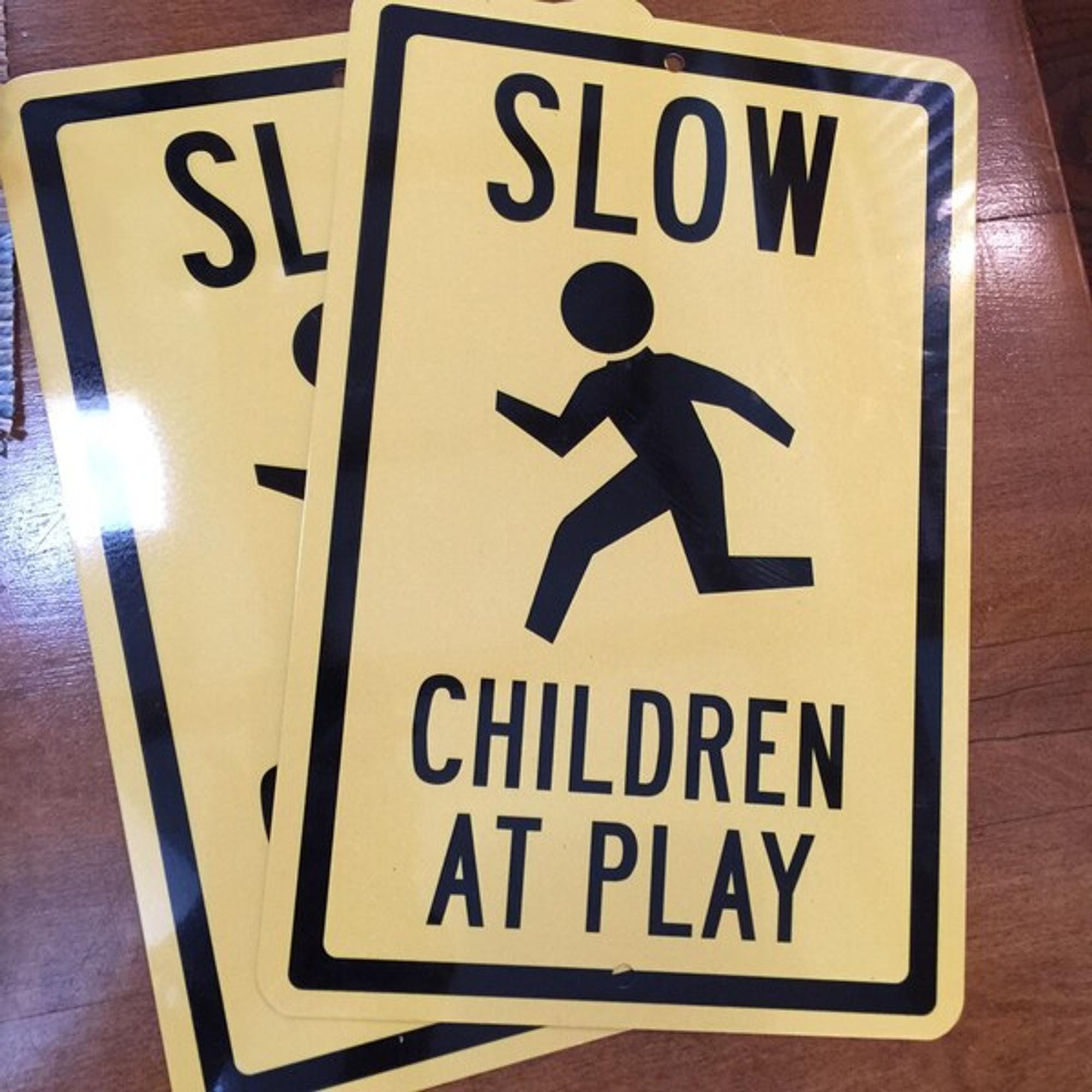 Slow Children at Play DOT Street Sign, Aluminum Safety Garage Sign ...
