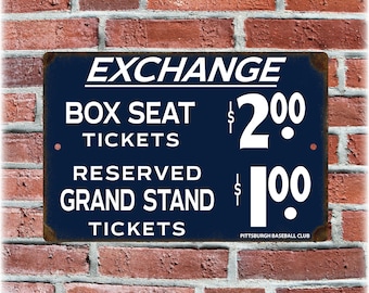 Forbes Field vintage stadium sign, classic ticket, mlb steel city art