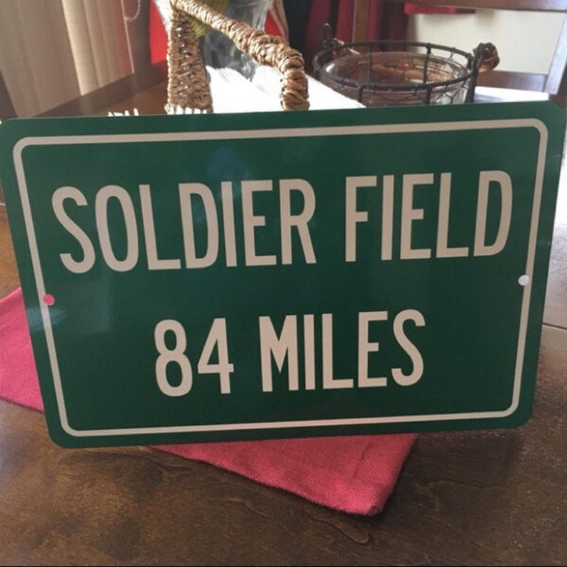 Personalized United Center Distance Sign, Chicago Wall Decor, Custom Mileage Art
