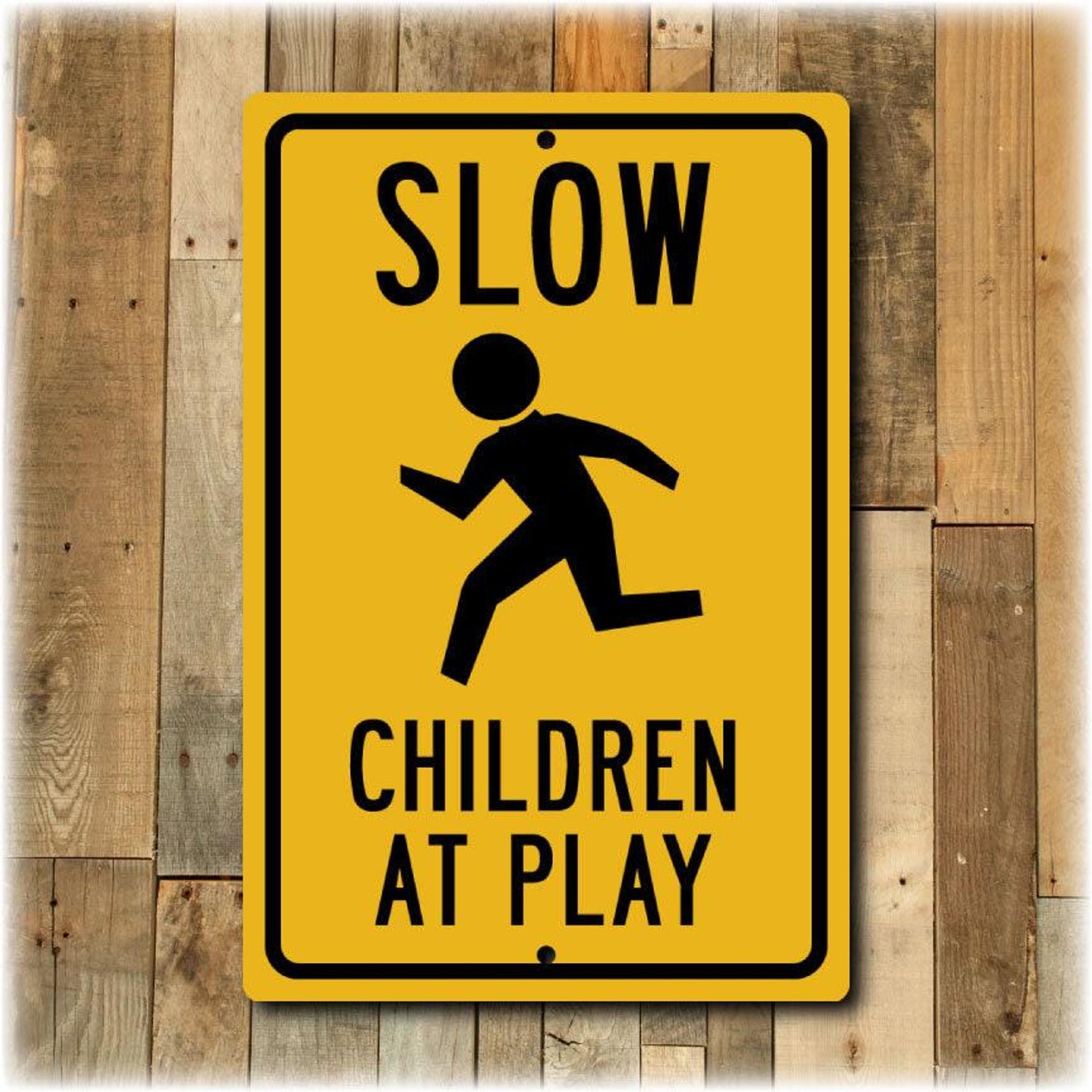 Slow Children at Play DOT Street Sign, Aluminum Safety Garage Sign ...