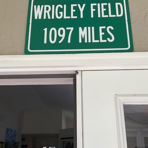 Personalized United Center Distance Sign, Chicago Wall Decor, Custom Mileage Art