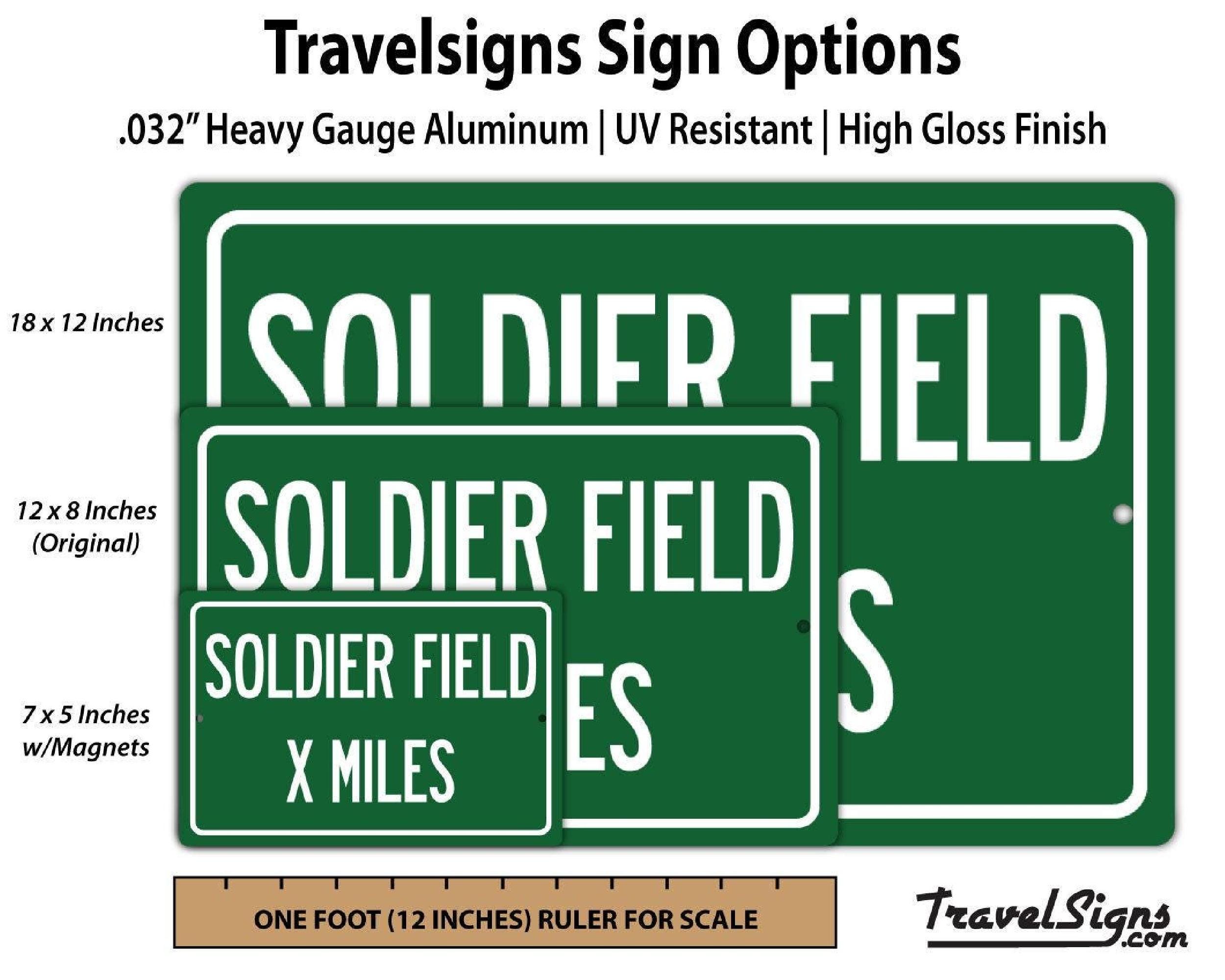 Soldier Field, Personalized Highway Distance Sign To: Home of the ...