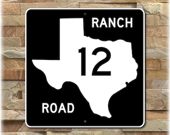 Personalized Texas Ranch Road Sign (12 Shown)