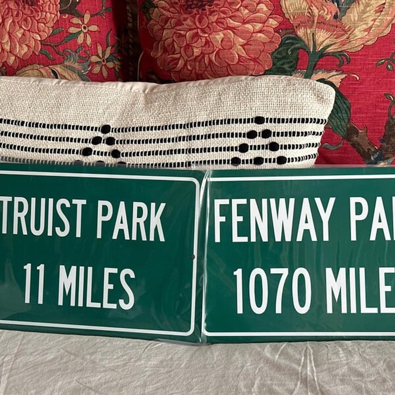 Truist Park, Personalized Highway Distance Sign To: Home of the Atlanta Braves, Souvenir, Suntrust Field, Baseball Stadium