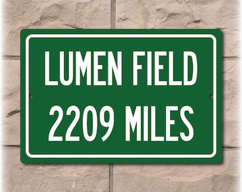 Personalized Highway Distance Sign To: Lumen Field, Home of the Seattle Seahawks