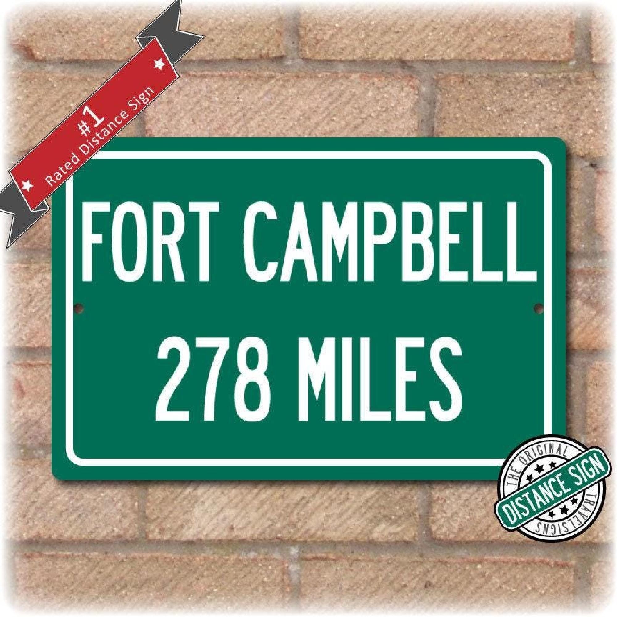 Personalized Fort Campbell Distance Sign: US Army Base Decor - Etsy