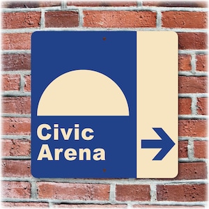Civic Arena Retro Sign – Pittsburgh Penguins Home, Aluminum Wall Decor