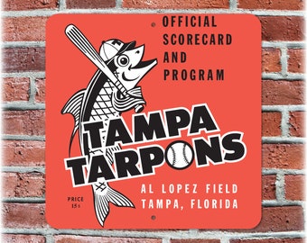 Retro Tampa Tarpons Minor League Baseball Sign