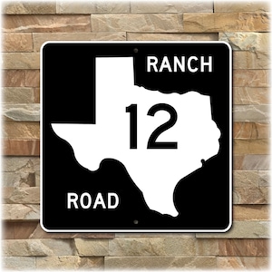 Custom Texas Ranch Road Sign: Rustic Metal Farmhouse Decor