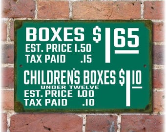 Wrigley Field Ticket Prices Sign, Aluminum Retro Wall Art
