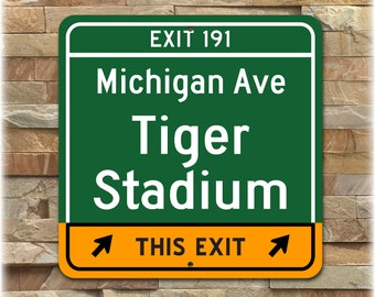 Detroit Tiger Stadium Exit Sign - Classic Sign