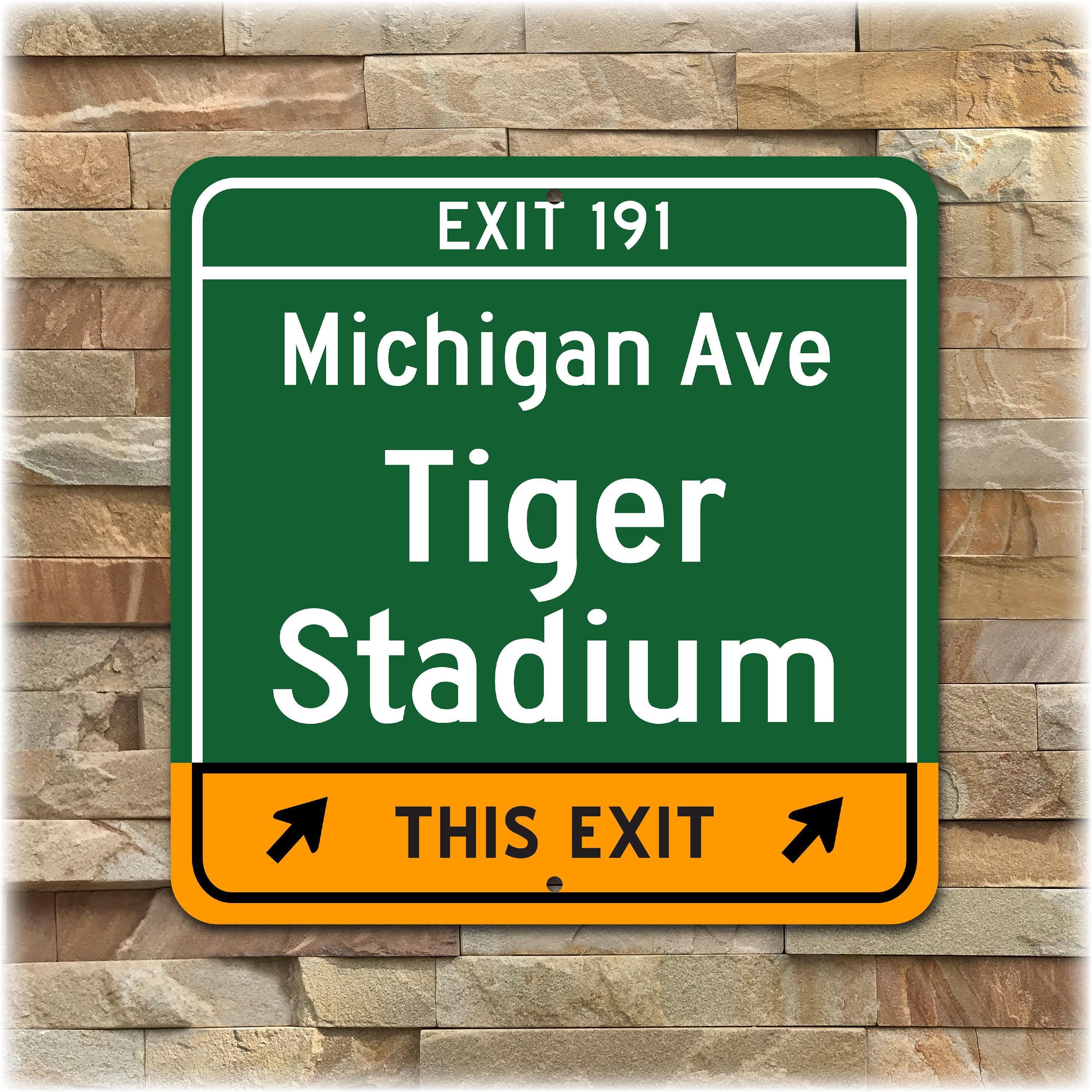 Tiger Stadium Exit Sign: Detroit Baseball, Personalized Aluminum Wall ...