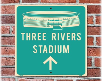 Three Rivers Stadium Direction Sign, Previous Home of the Pittsburgh Pirates and Steelers