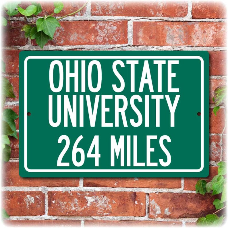 Personalized University Highway Distance Sign Ohio State Etsy