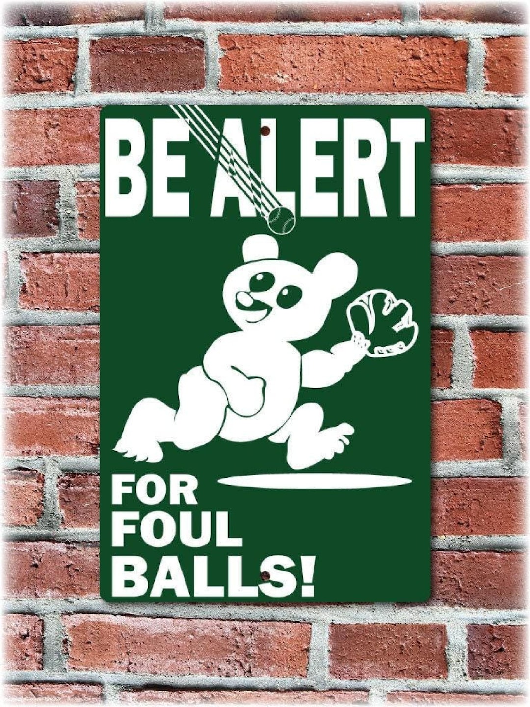 Wrigley Field Foul Ball Sign: Vintage Baseball Decor for Wall - Retro ...