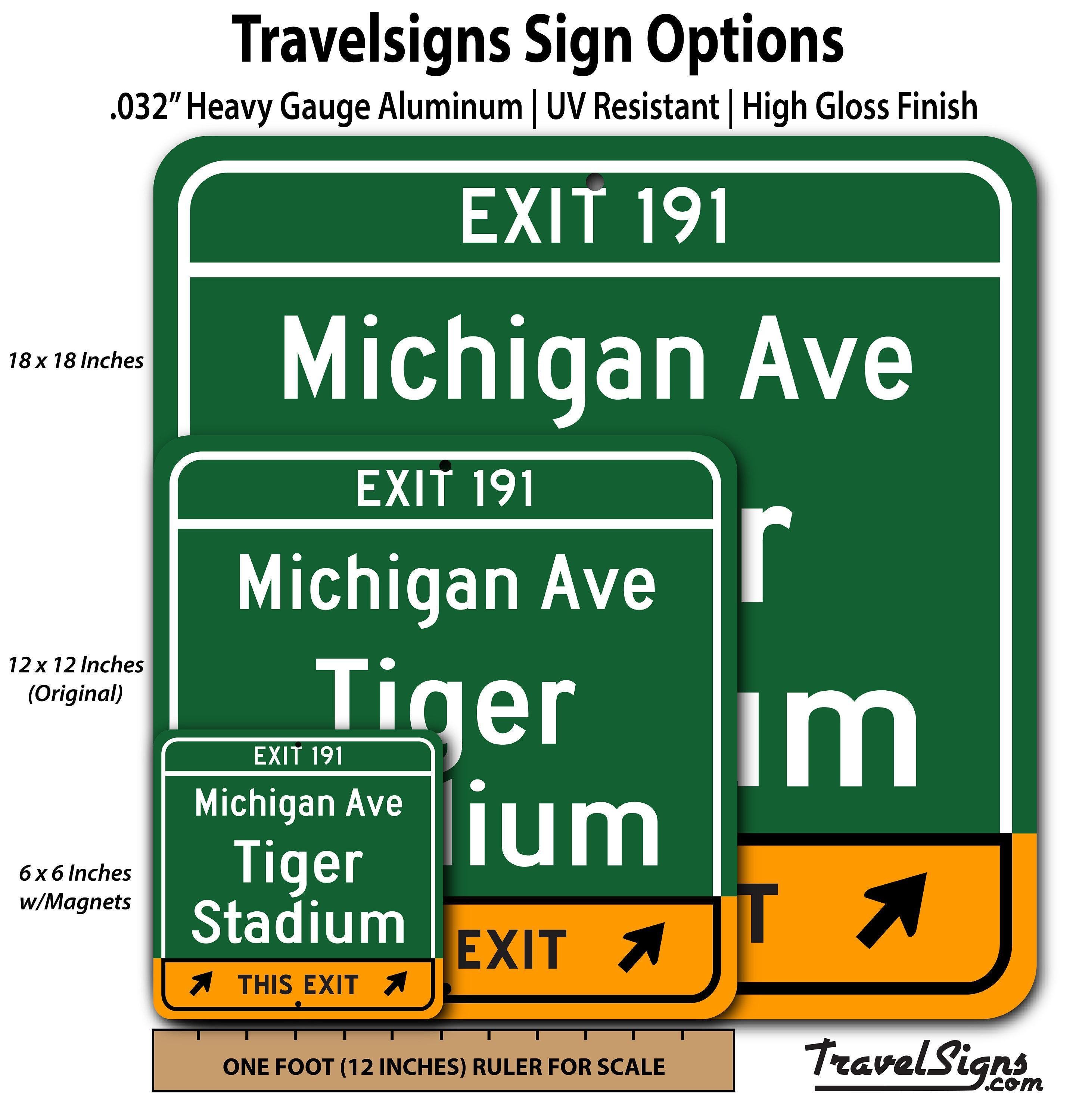 Tiger Stadium Exit Sign: Detroit Baseball, Personalized Aluminum Wall ...