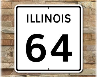 Custom Illinois Highway Sign, Personalized Aluminum Road Art