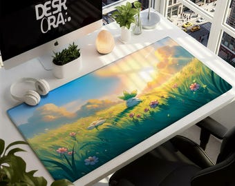Alfombrilla de escritorio Kawaii Oddish de Pokémon Anime - Alfombrilla de ratón para juegos Sunny Grassland - Alfombrilla de ratón para gamers