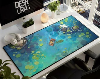 Alfombrilla de escritorio Kawaii Zelda River: Link on Boat, Lilypad Gamer
