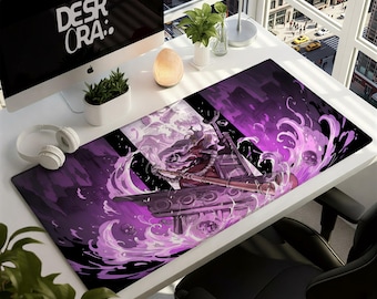 Alfombrilla de escritorio Death Gate - Esqueleto morado grande - Alfombrilla de ratón XXL para gamer