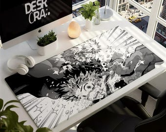 MHA Anime Desk Mat | Bokugo and Deku Mousepad, War Scene Mousepad, Gaming Mouse Pad