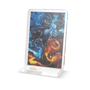 Figura de cartón personalizada del Dragón de Fuego y Hielo / Soporte de acrílico para personajes / Obra de arte fantástica