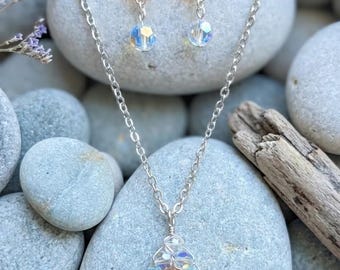 Collier et Boucle d'oreilles "Éclat Ambré"