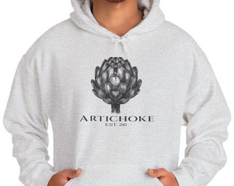 Original Artichoke Hoodie Botanical Graphic Sweatshirt Custom Minimalist Aesthetic Pullover Plant Lover Gift Unisex Gildan 18500 Sweater