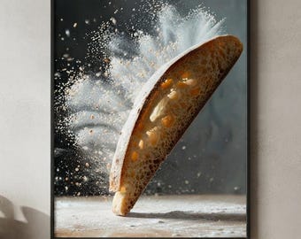Bread Kitchen Wall Art | Rustic Food Poster | Bakery Decor Print | Digital Download