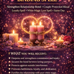 Commitment Binding Spell - Strengthen Relationship Bond - Couple Protection Ritual - Loyalty Spell - White Magic Love Spell - Same Day
