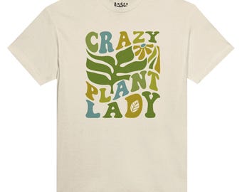 Camiseta Crazy Plant Lady, Camiseta para amantes de las plantas, Camiseta botánica retro, Camiseta boho de plantas, Regalo para amantes de las plantas, Camiseta vintage